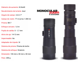 Monocular SHILBA Zoom 8-24x40
